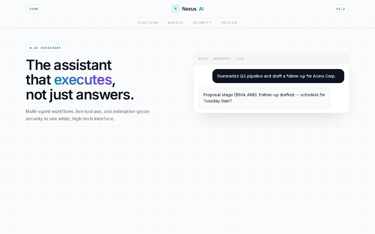 Nexus AI website preview